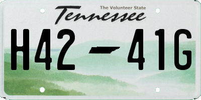 TN license plate H4241G