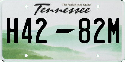 TN license plate H4282M