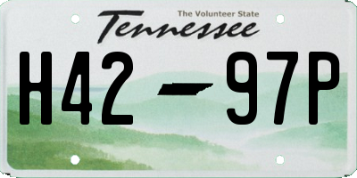 TN license plate H4297P