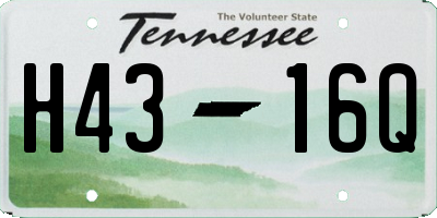 TN license plate H4316Q