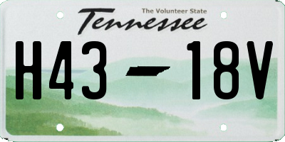 TN license plate H4318V