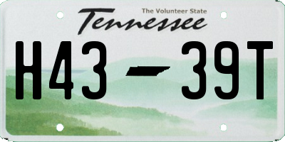 TN license plate H4339T