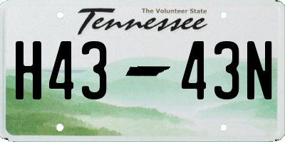 TN license plate H4343N