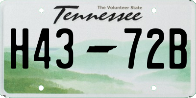 TN license plate H4372B