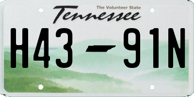 TN license plate H4391N