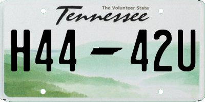 TN license plate H4442U