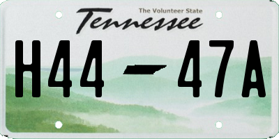 TN license plate H4447A