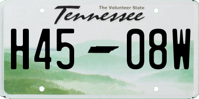 TN license plate H4508W