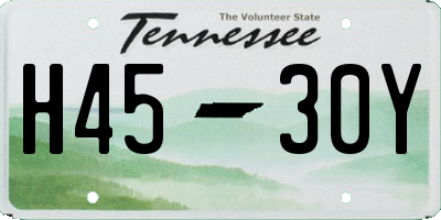 TN license plate H4530Y