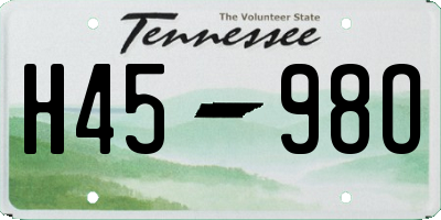TN license plate H4598O