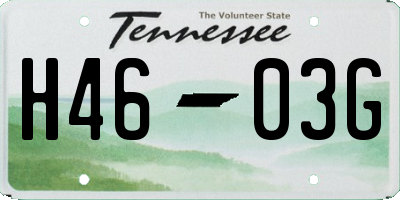 TN license plate H4603G