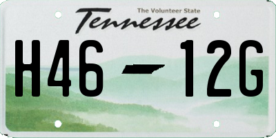 TN license plate H4612G