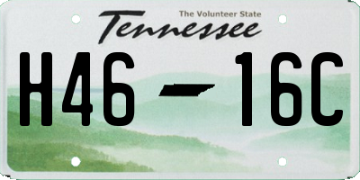 TN license plate H4616C