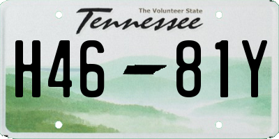 TN license plate H4681Y