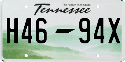TN license plate H4694X