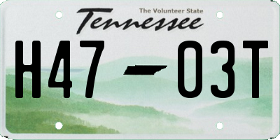 TN license plate H4703T