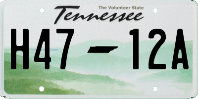 TN license plate H4712A