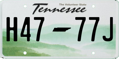 TN license plate H4777J