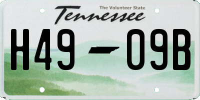 TN license plate H4909B