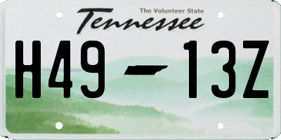 TN license plate H4913Z