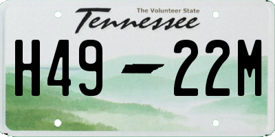 TN license plate H4922M