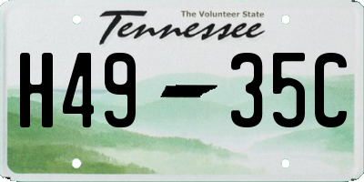 TN license plate H4935C