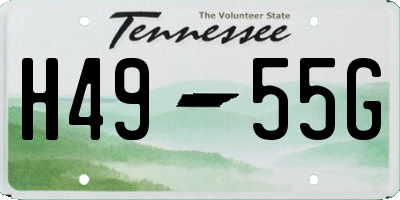TN license plate H4955G