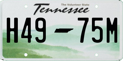 TN license plate H4975M