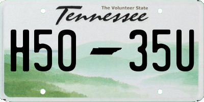 TN license plate H5035U