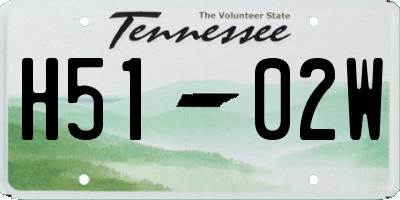 TN license plate H5102W