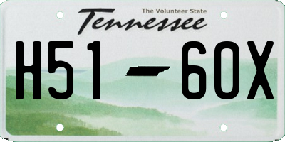 TN license plate H5160X