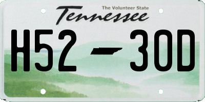 TN license plate H5230D