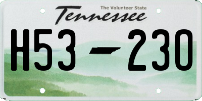 TN license plate H5323O