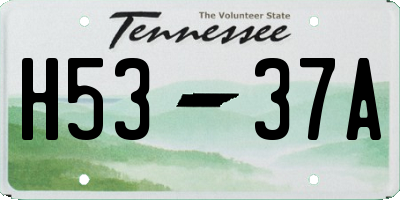 TN license plate H5337A