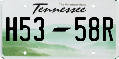 TN license plate H5358R