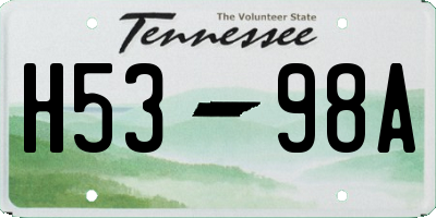 TN license plate H5398A