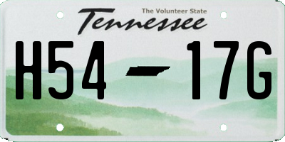 TN license plate H5417G