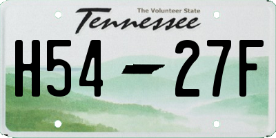 TN license plate H5427F