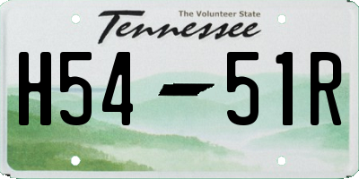 TN license plate H5451R