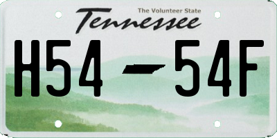 TN license plate H5454F