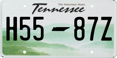 TN license plate H5587Z
