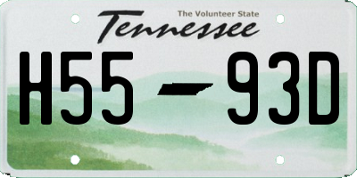 TN license plate H5593D