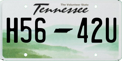 TN license plate H5642U