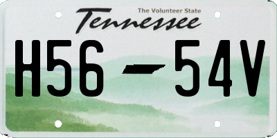 TN license plate H5654V