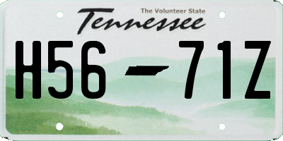 TN license plate H5671Z