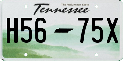 TN license plate H5675X