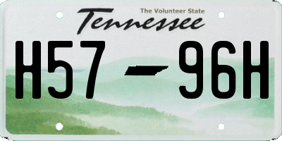 TN license plate H5796H