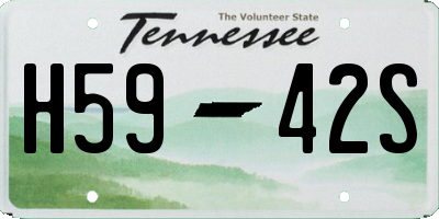 TN license plate H5942S