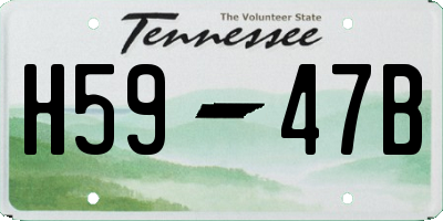 TN license plate H5947B