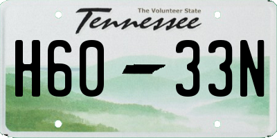 TN license plate H6033N